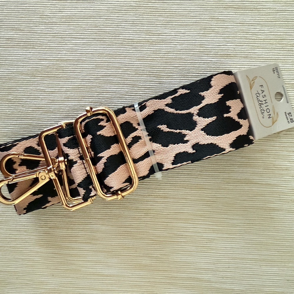 Leopard Print Belt with Gold Buckle